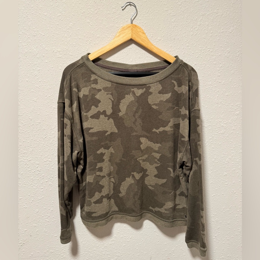 Prana Olive Camouflage Crewneck